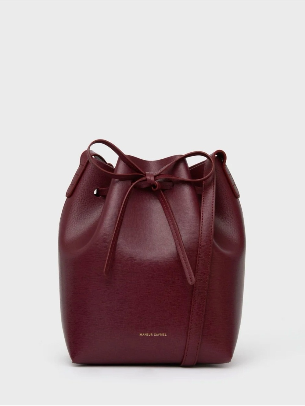 Classic textured leather bucket bag